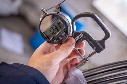 Hastelloy X coil tube wall thickness inspection