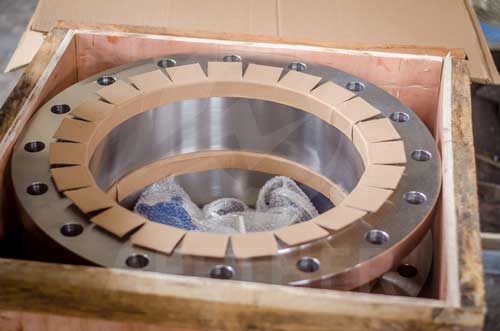 Monel K-500 flange in wooden case