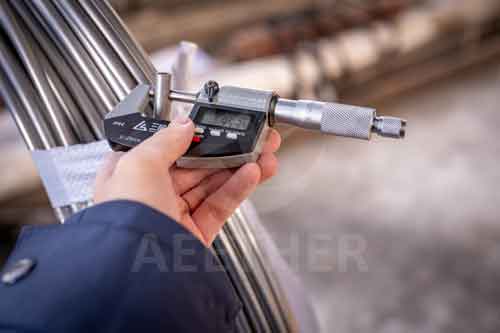 Hastelloy X coil tube diameter inspection