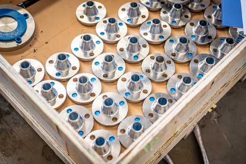 Monel K-500 flange in wooden case