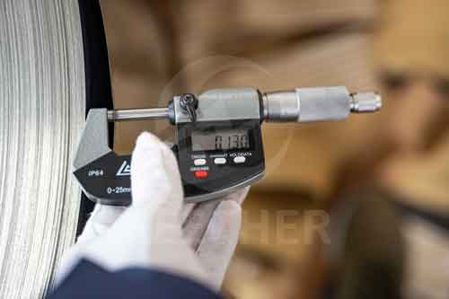 Incoloy 903 strip thickness inspection